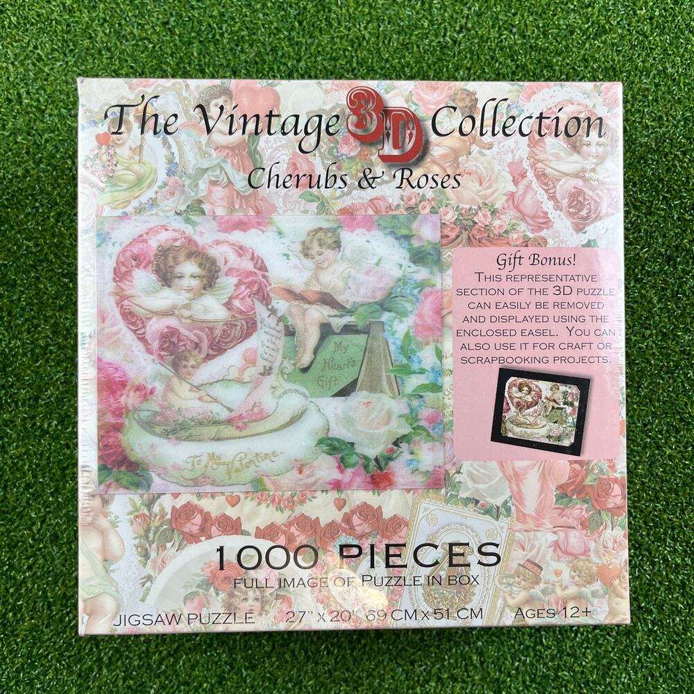 The Vintage Collection 3D Cherubs & Roses 1000 Pc Jigsaw Puzzle